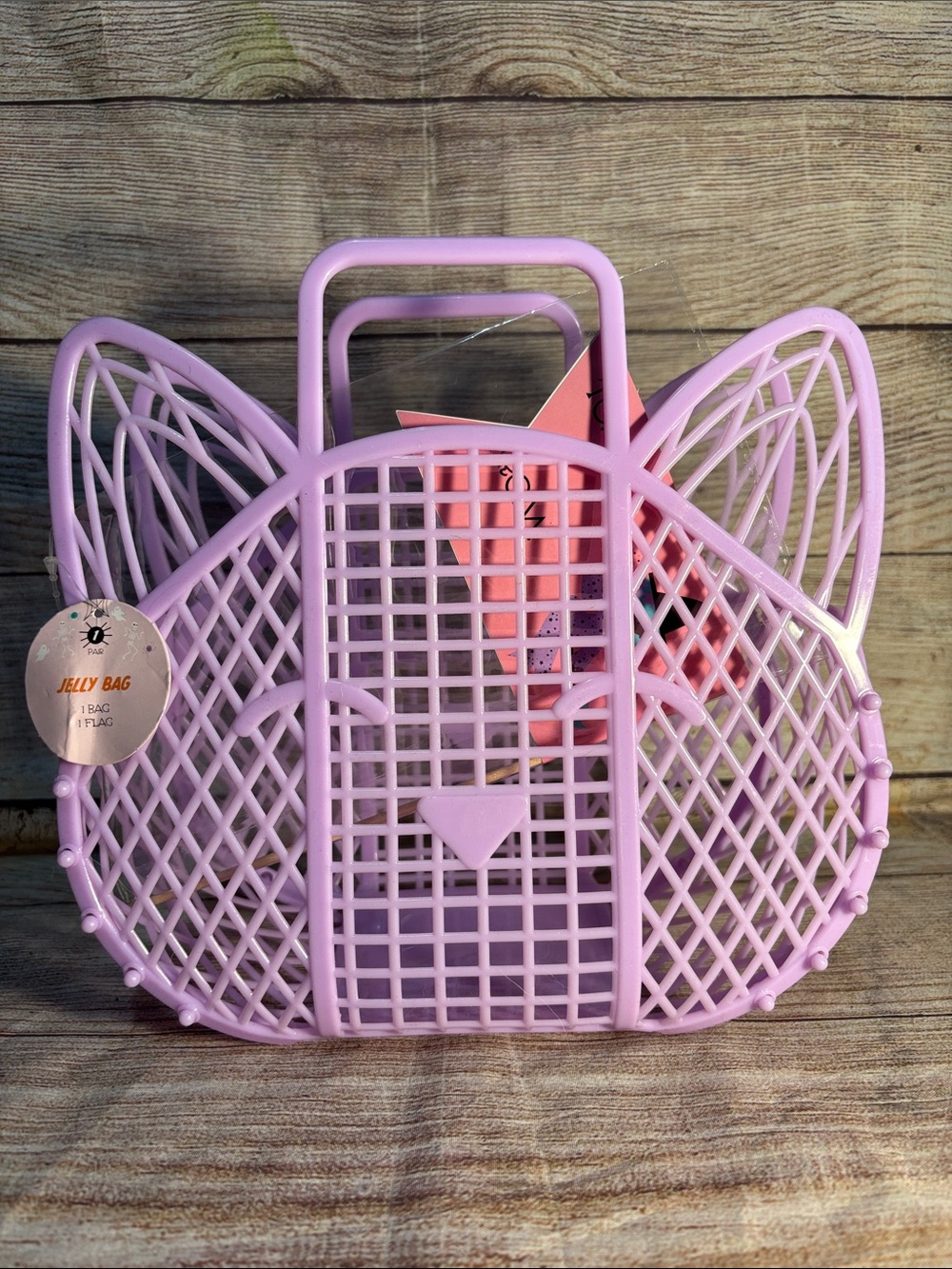Lilac Kitty Jelly Bag for Kids - Cute Cat Ear Tote